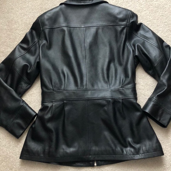 Valerie Stevens Black Genuine Leather Jacket (Lambskin) Size LP - Picture 5 of 9